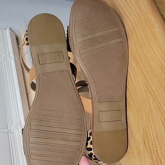 Womens "leopard print" sandals shoes - Picture 4 of 5